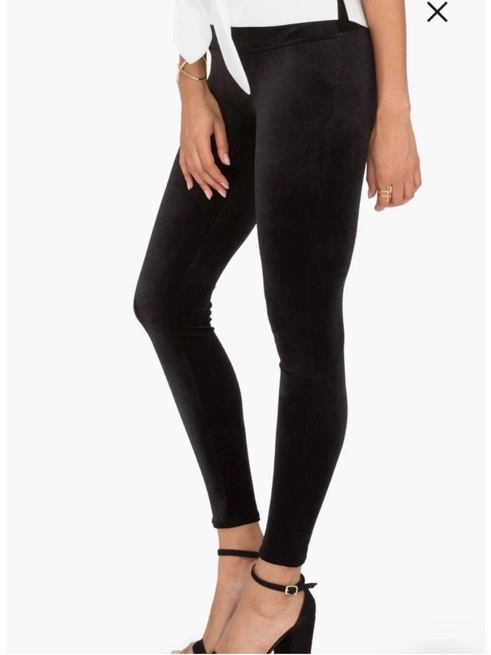 Spanx Black Velvet Leggings Size Large